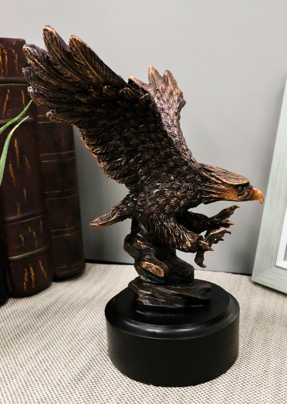6.5&quot; H Wings Of Glory Patriotic Bald Eagle Swooping On Prey Figurine Wit... - $34.99