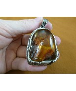 p70-14) Big Orange BALTIC AMBER geometric abstract 925 Sterling SILVER P... - £202.25 GBP