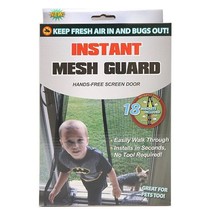 Hands Free Heavy Duty Instant Mesh Guard Magnetic Screen Door, Black - £11.93 GBP