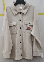 Peanuts Men&#39;’s Halloween Fleece Jacket, Cream Size XXL - $30.68