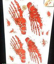 Bloody Skeleton Foot FEET Print Decal Floor Sticker Halloween Horror Decorations - £3.91 GBP