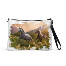 Valley Gallop Horse Watercolor Art Crossbody bag - £29.46 GBP