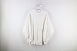 Vintage 90s Streetwear Mens Size 2XL XXL Blank Crewneck Sweatshirt White USA - £47.44 GBP
