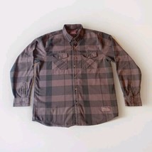 Troll Co. Men&#39;s Long Sleeve Pearl Snap Button Up Flannel Shirt Size 2XL Workwear - £17.75 GBP