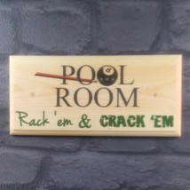 Pool Room - Plaque / Sign / Gift - Rack Shed Garage Dad Snooker Games Ba... - $12.14