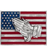 Authenticity Guarantee 
14K White Gold American Flag with Praying Hands ... - £647.07 GBP
