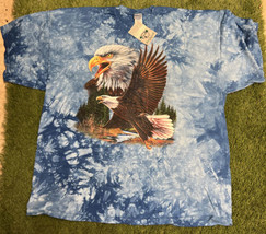 NWT Vtg “Back to Earth&quot; Hand Dyed Graphic Eagle Collage T-Shirt Size XXXL - £18.17 GBP