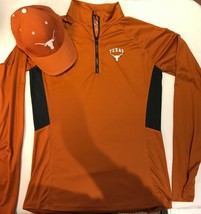 Texas Longhorns Dri-Fit 1/4-Zip Pullover, Campus Heritage Collection w/ Logo Hat - £27.61 GBP