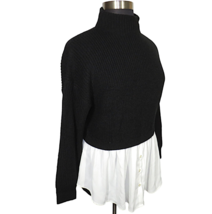 Eloquii Black and White Long Sleeve Layered Look Sweater Shirt Plus Size... - $29.99