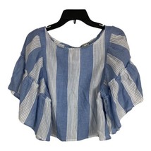 American Eagle Womens Shirt Size Small Blue White Flare Baby doll Crop B... - £15.40 GBP