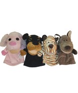 Kellytoy Dog Plush Hand Puppets Lot 4 Pink Poodle Tiger Wolf Puppy Dog 9&quot; - €12,31 EUR