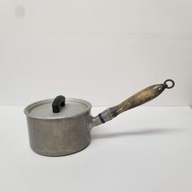 Wear Ever Saucepan 701 Vintage Aluminum USA Sauce Pan Lid Wood Handle - £9.46 GBP