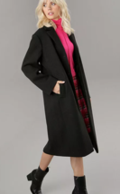 Aniston Selected Spacco Design Cappotto Lungo IN Nero UK 14(ccc269) - $45.94