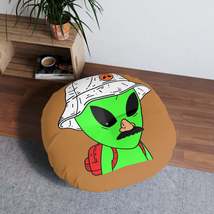 The Visitor Green Alien Space Traveler Tufted Floor Pillow, Round - $180.15