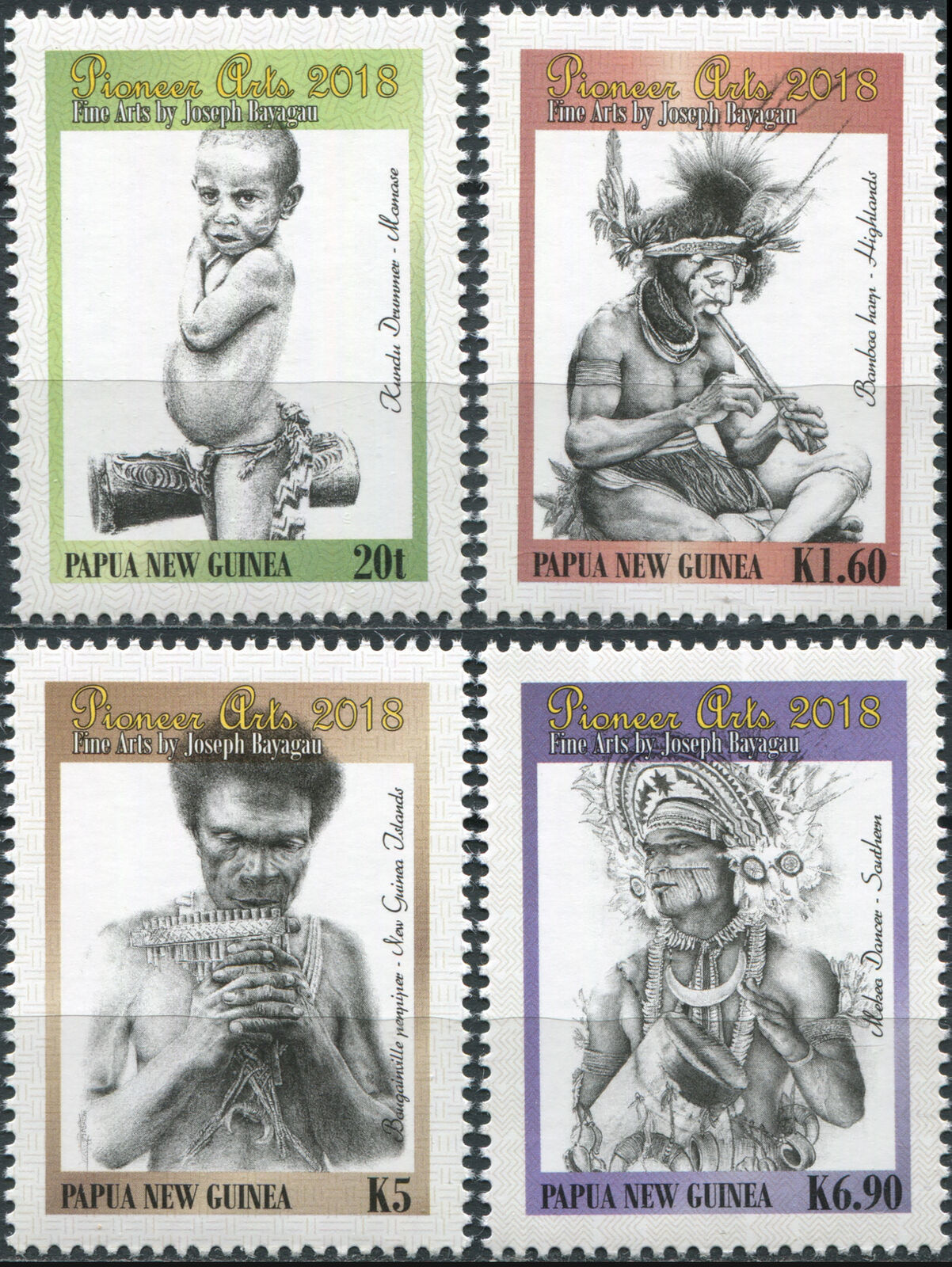 Primary image for Papua New Guinea. 2018. Pioneer Art. Musical instrument (MNH OG) Set of 4 stamps