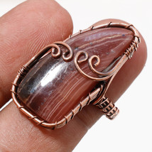 Rhodochrosite Gemstone Fashion Ethnic Copper Wire Wrap Ring Jewelry 7.25&quot; SA 377 - £3.97 GBP