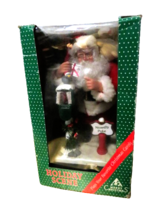 Vtg Holiday Scene Santa Clause North Pole Figurine W/ Lights In Original Box 10&quot; - £23.74 GBP