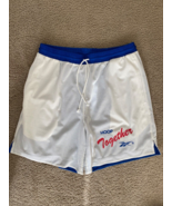 Reebok Mens Basketball Shorts SZ M white RWB Mesh High Rise Elastic Wais... - £16.01 GBP