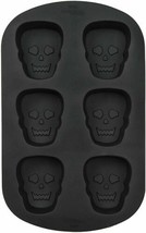 Wilton Skull 6 Cavity Silicone Mold Halloween Black - £10.89 GBP