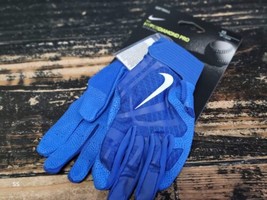 Nike Hyperdiamond Pro Blue Leather Baseball/Softball Batting Gloves Men ... - $44.79 CAD
