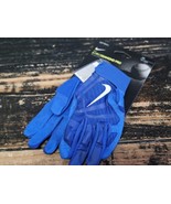 Nike Hyperdiamond Pro Blue Leather Baseball/Softball Batting Gloves Men ... - £24.95 GBP