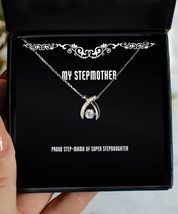 Cheap Stepmother Wishbone Dancing Necklace, Proud Step-Mama of Super Stepdaughte - £40.14 GBP