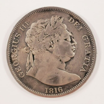 1816 Great Britain Silver 1/2 Crown in Very Fine VF Condition KM #667 - £98.92 GBP