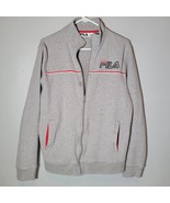 Fila Mens Jacket Small Gray Fleece Full Zip Sweatshirt Rare - $22.96