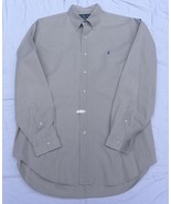 Vintage Ralph Lauren Shirt BD Tan-Gray BLAIRE Cotton Long Sleeve Men L-c... - $423.04 MXN