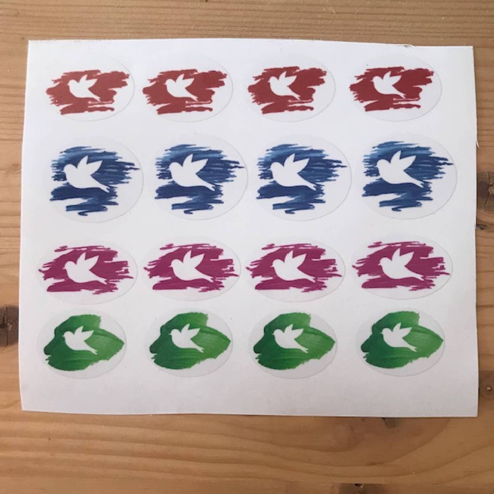 set of 16, fun decorative birds stickers for bicycle, bike decals - $10.50