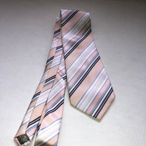 Dior Men&#39;s Necktie Peach Blue Striped 100% Silk NWOT - $74.25