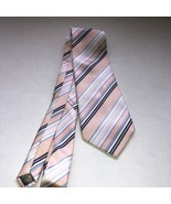 Dior Men&#39;s Necktie Peach Blue Striped 100% Silk NWOT - £58.05 GBP