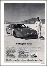 1972 Champion Spark Plugs Bobby Isaac Salt Flats Vintage Print Ad Dodge ... - £8.38 GBP