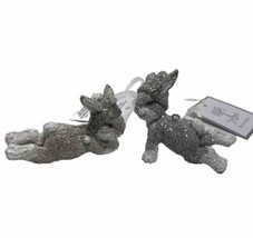 Silver Tree Resin Grey Rabbits with Hats Set of 2 Ornaments - £9.97 GBP