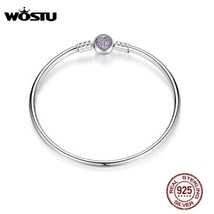 Authentic 100% 925 Sterling Silver Bangle Fit  Bracelet Charm Bead Bangle for Wo - £37.36 GBP