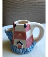 3&quot;H Hand-Crafted Hand-Painted Raised Light-House Ceramic Creamer W/Spout... - £11.18 GBP