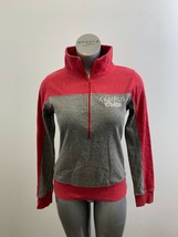 Campus Crew 1/4 Zip Sweatshirt Women&#39;s Size Medium Gray Red Long Sleeve  - $11.87