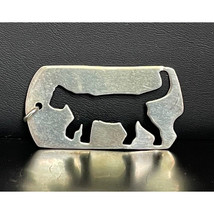925 Sterling Silver Kitty Cat Silhouette Dog Tag Pendant Sky - $33.79