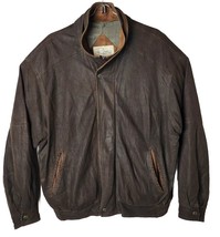 Remy Leather Men Size 42 Leather Two Tone Full Zipper Bomber Vintage Jacket - £116.86 GBP
