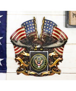 Patriotic US United States Army Eagle Emblem With 2 American Flags Wall ... - $36.91 CAD