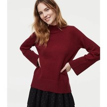 NWT Womens Size XS Ann Taylor LOFT Dark Red Mock Neck Pullover Sweater - $27.43