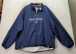 NFL Dallas Cowboys Reebok Jacket Football Men XL Navy Equipment Logo Quarter Zip - $26.74