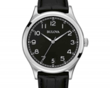 NEW* Bulova Men&#39;s 96B233 Black Leather Quartz Wrist Watch - $125.00