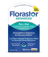 Florastor Advanced Pro+Pre Daily Probiotic and Prebiotic Fiber Supplemen... - $33.83 CAD