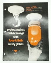 Paper Advertisement Theroplastic Processes Arm- A- Bulb Safety Globes Br... - $10.77