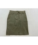 Jessica Womens Green Pencil Skirt Size 14 Stretch Cotton Blend Pocket Fl... - $7.92