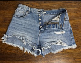 Pacsun Women&#39;s Vintage High Rise Distressed Booty Shorts Size 25 Button ... - $260.40 MXN