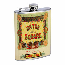 Vintage Cigar Box Poster D18 Flask 8oz Stainless Steel Hip Drinking Whiskey - £11.69 GBP