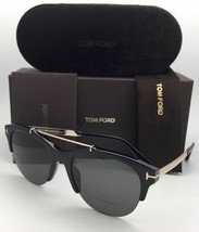 Tom Ford Adrenne TF517 01A  Black Gold Smoke Unisex Sunglasses - £233.77 GBP