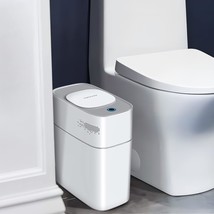 Bathroom Trash Can With Lid, Automatic Bagging Garbage Can, 3.8 Gallon Slim Smar - £50.78 GBP